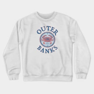 Outer Banks (OBX), North Carolina, with Atlantic Blue Crab on Wind Rose Crewneck Sweatshirt